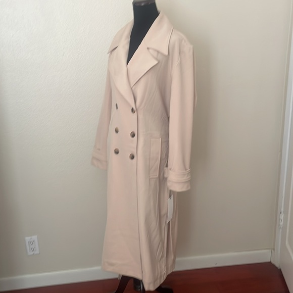 New Beware Bagatelle Collection Beige Tan Natural Trench Coat - Picture 6 of 17